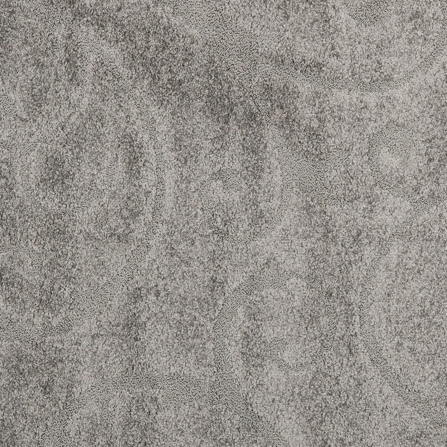 Florida Shag Collection SG455 Scrolling Vine Graceful Swirl Textured Non-Shedding Living Room Bedroom Dining Room Entryway Plush 1.2-Inch Thick Area Rug, 6'7" X 6'7" Square, Grey